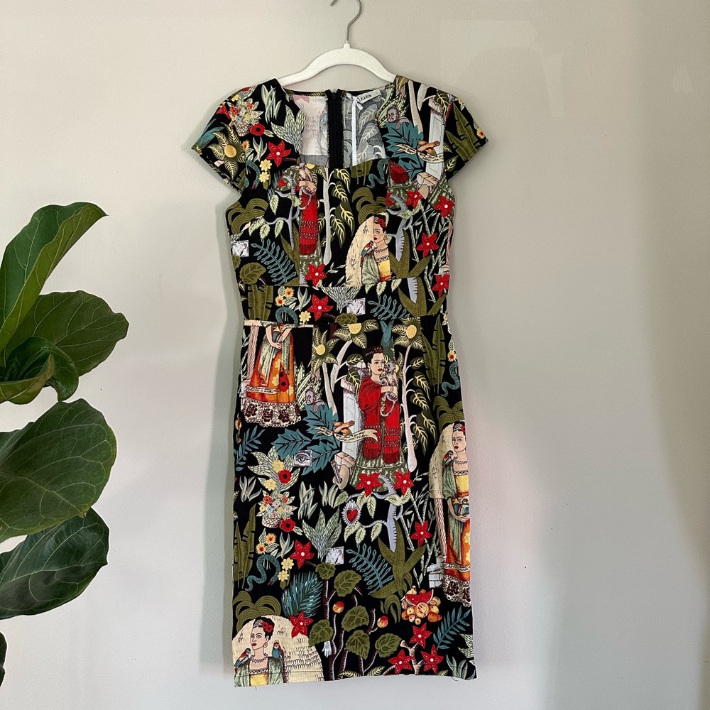 Grace Karin Frida Khalo Sheath Dress with Cap Sleeves
